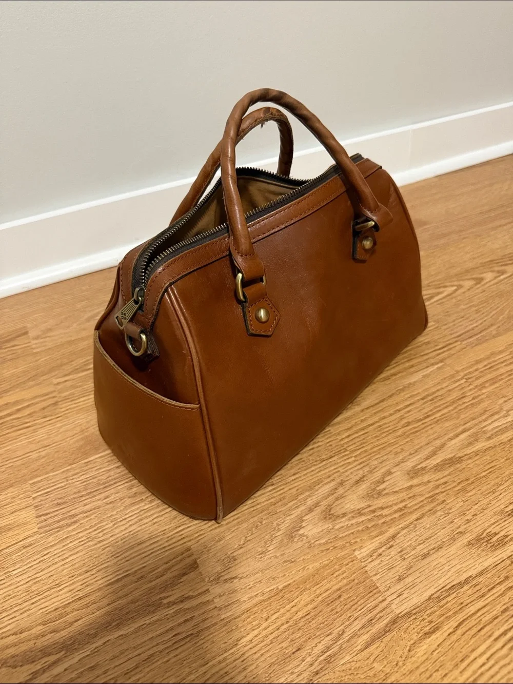 Patricia Nash Cognac Brown Leather Satchel